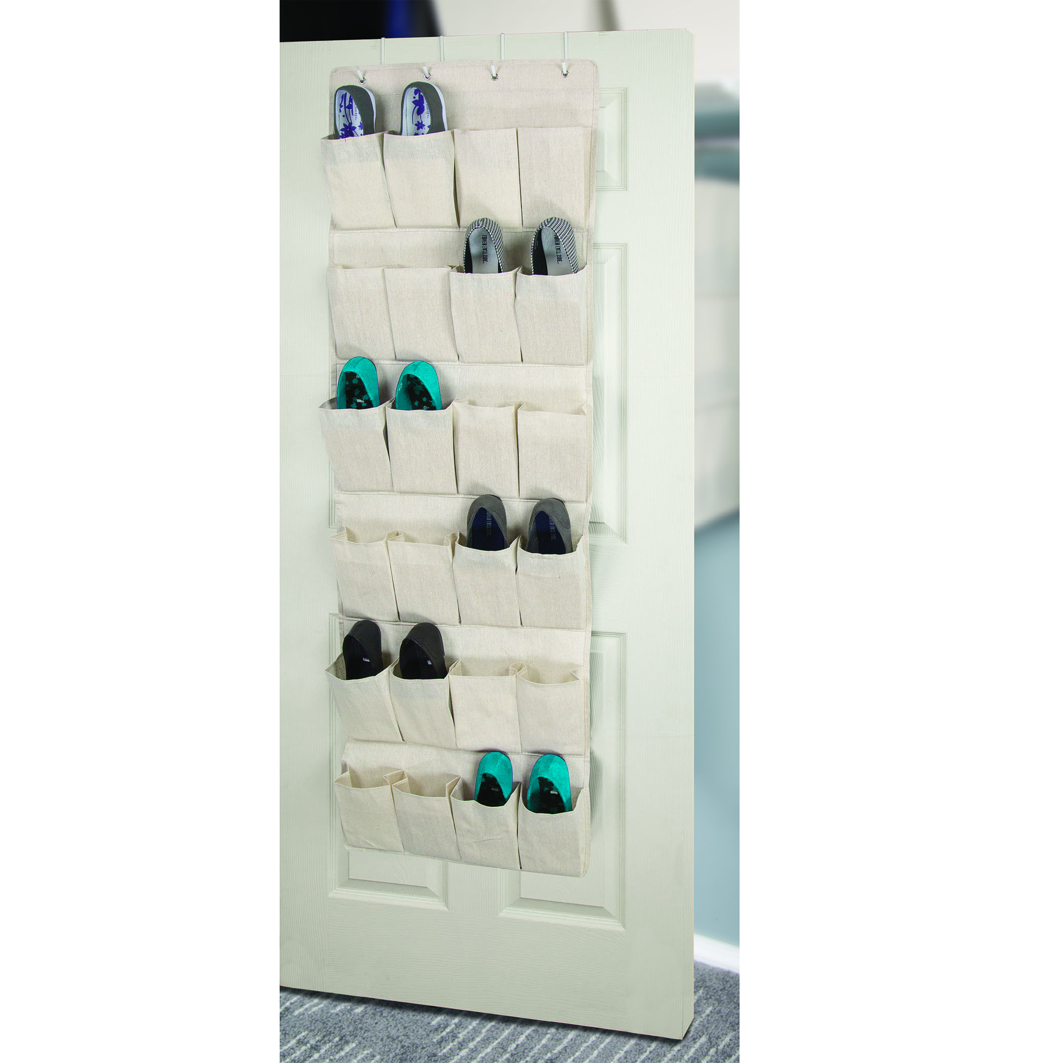 Storage Canvas 24 Pocket Over the Door Shoe Organizer